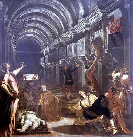 Composition example in Tintoretto's art